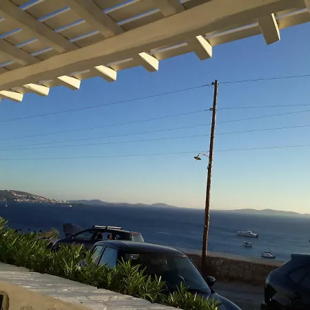 Дом отдыха Mykonos Beachfront House With Sunset & Delos View Агиос-Стефанос